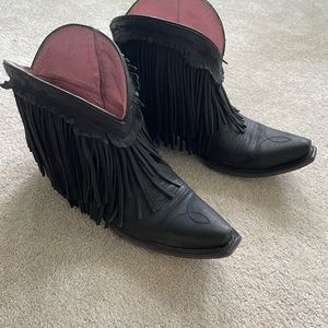 Junk Gypsy by Lane Spitfire black fringe cowboy boots size 10
